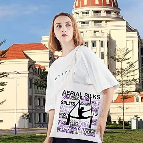 LEVLO AERial Seda de lona Tote Bag Danista Aerialista Presente Aerial Silks Girl Saco de ombro para amante de dança