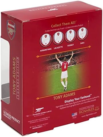 Signables Premium - Arsenal Tony Adams Collectible - Fac -símile oficial de futebol - Memorabilia de futebol premium colecionável