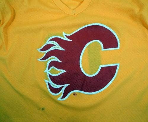 Calagray Flames 16 Game usou Jersey Amarelo Jersey DP01715 - Jogo usado NHL Jerseys