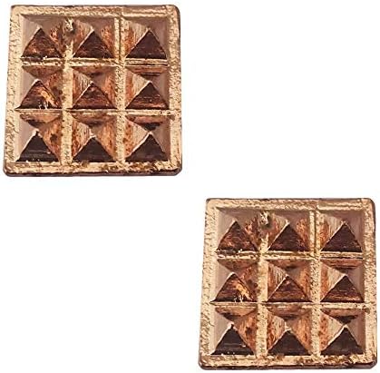 Conjunto indiano de 2 placas de cobre puro com 9 desejos pirâmides yantra parede/porta adesiva, vastu dosh nivaran, boa