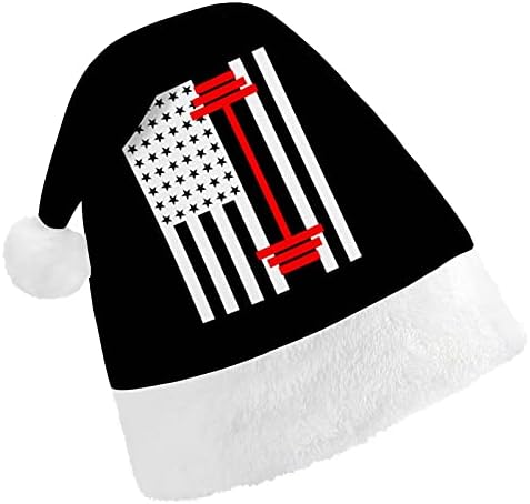 Levantamento de peso American Flag Hat Christmas Hat para Cosplay de Festas de Férias de Ano Novo