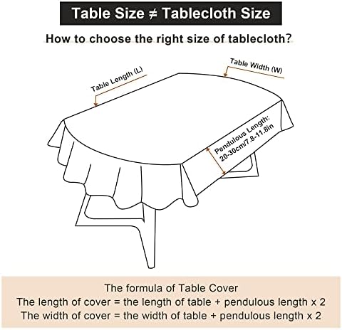 Talha de mesa oval de Wolkemer 60 x 84 polegadas Tabela lavável Tabela de tecido de mesa sólida Tabela branca para jantar