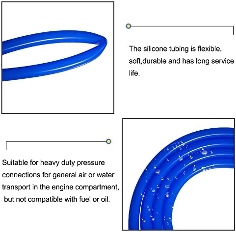 Ququyi 5/8 id x 7/8 od silicone a vácuo mangueira azul de alta temperatura alimento alimento puro tubo de tubo de
