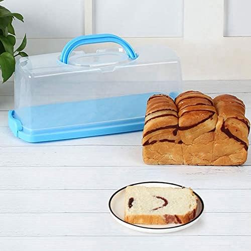 CVLLXS Caixa de pão portátil, manuseio de bolo de bolo bolo de armazenamento de alimentos retangulares plástico bo