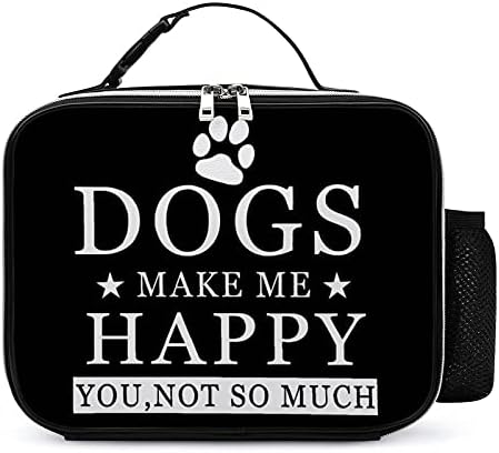 Funnystar Dogs me deixa feliz por você não ter tanta coisa durável para a lancheira de couro para recipiente de refeição com maçane