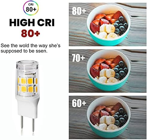 Lâmpadas LED G8 3W Branco quente 3000k, lâmpadas G8 BI Pin para iluminação paisagística, sem cintilação, base bi-pin G8, AC110-120V, pacote de 6