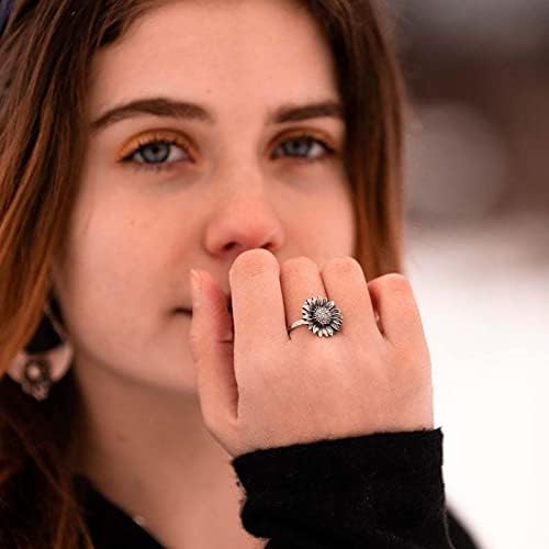 2023 Novos girassol vintage tocam para mulheres de noivado anel de jóias presentes sinceramente uma filha anel