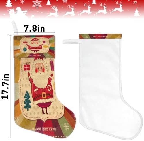 BARDIC Feliz ano novo 1 Pacote de Natal, fofo Papai Noel Super Soft Xmas meias de veludo meias penduradas para escadas decoração