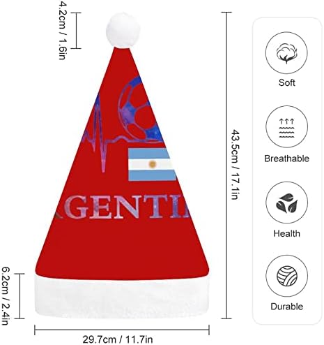 Argentina Bandeira Futebol Chapéu de Natal Papai Noel Hats Decorações de árvore de Natal Presentes de decoração de férias para adultos