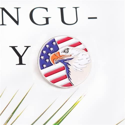 Bling colorido bandeira americana bandeira careca cross cross pin lapeel pin backpack chapéu de ondulação bandeira de broche