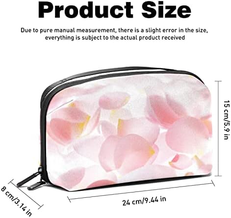 Carteira de bolsa de bolsa de viagem de caixa de caixa de transportar Bolsa de viagem USB Organizador de bolso zíper, pétalas rosa floral