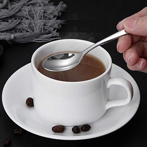 Demitasse Espresso Spoons, 4,7 polegadas de aço inoxidável Mini colheres de café, conjunto de 6