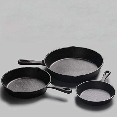 Panelas de ferro fundido prático 14/16/20cm frigideira não revestida wok para fogão a gás e indução-20 cm