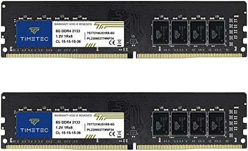 Timetec 32GB Kit DDR4 2133MHz PC4-17000 Não ECC não buffer 1.2V CL15 2RX8 Dual Rank 288 Pin Udimm Desktop PC Memória do computador