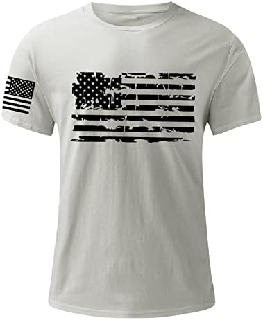 BMISEGM Summer Tee Camisetas Mens mensagens Independência Bandeira Casual Casual e confortável Tripn camisetas impressas para homens