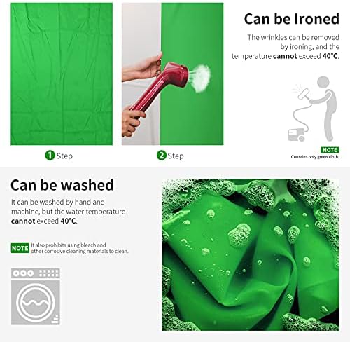 Neewer 9 x 15 pés/2,7 x 4,6 metros verdes Chomakey Polyester Backdrop Background Tela com 3 grampos para fotografia de estúdio