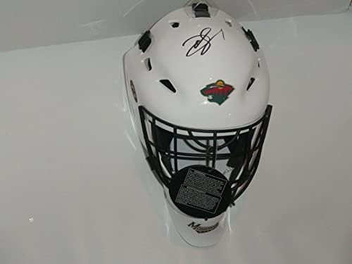 Devan Dubnyk assinou o capacete de goleiro de tamanho completo Minnesota Proof PSA COA - Capacetes e máscaras autografadas