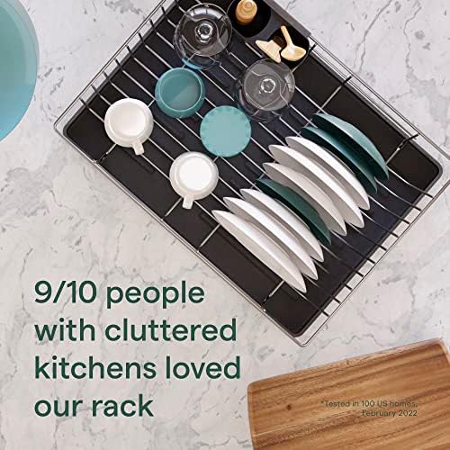 ??????? ????* Rack de prato compacto - rack de secagem da pia, escorrinhor de prato para cozinha, rack de secagem de pratos em