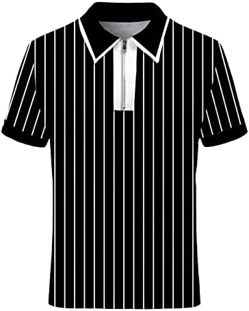 FVOWOH Polo T camisetas para homens camisas casuais elegantes primavera e verão de manga curta camisas de golfe pólo camisetas de lapela zíper 3d tops 3D
