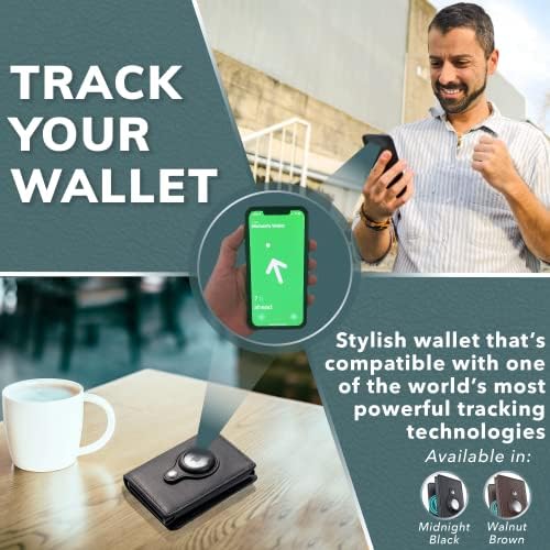 Wayfinder Trovare para a carteira Apple Airtag 2 -em 1 Smart Wallet For Men se encaixa em tags de ar de maçã - Smart Airwallet com proteção RFID - carteira rastreável para homens - [Airtag vendido separadamente] -