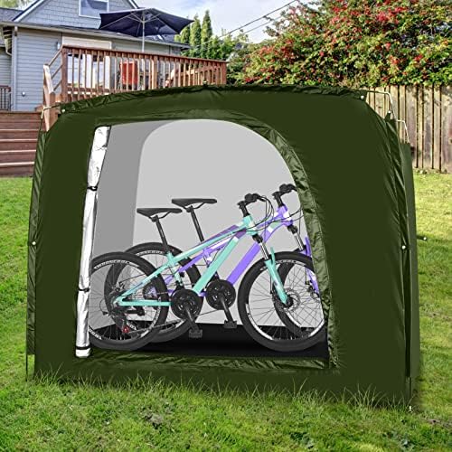 Capa de galpão portátil de barraca de armazenamento de bicicleta para bicicletas, cortador de grama, ferramentas de jardim, abrigo à tenda de armazenamento à prova d'água ao ar livre ao ar livre