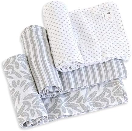 Burt's Bees Baby - HM25785 - Swaddles, Muslin Cotton Baby Cobertors, 3 pacote, multiuso leve e respirável de algodão orgânico