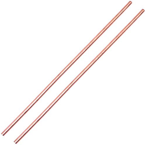 Haste redonda de cobre de 6 mm, vernuos 2pcs hastes redondas de cobre estoque de barra de torno, 6 mm de diâmetro de 300 mm de comprimento