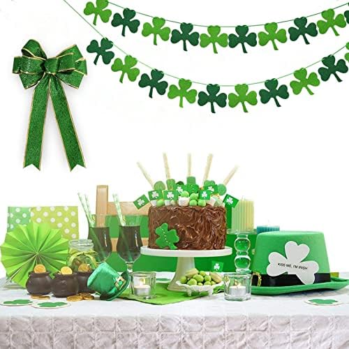 Dylxmn Irish Holiday Green Party Decoração de 5 cm de fita de ouro verde DIY CURS