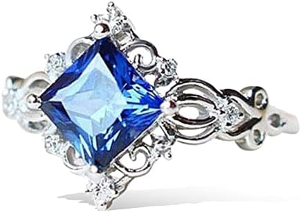 Sudnghyto anéis de junta de prata dourada para mulheres 2 pacotes define os anéis de estrela de safira anéis de diamante de zircão vintage anéis