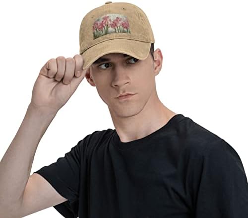 Tie Dye Dye Marijuana Baseball Cap de jeans lavável para homens e mulheres com banda de cinta de cabeça ajustável, chapéus de Bill Flat Bill
