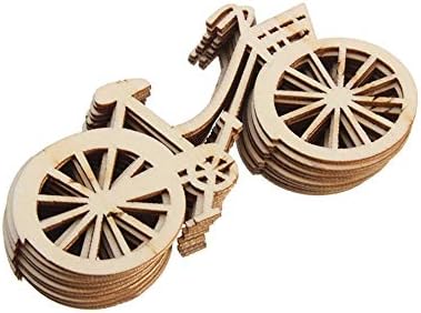 CCHUDE 10 PCS Fatias de bicicleta de madeira não pintadas enfeites de madeira recortes Ornamentos artesanais para decoração