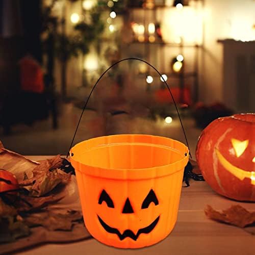 SM Sunnimix Halloween Balde de abóbora/decoração de festa/favorece a cesta de balde de doces grande portátil Candy