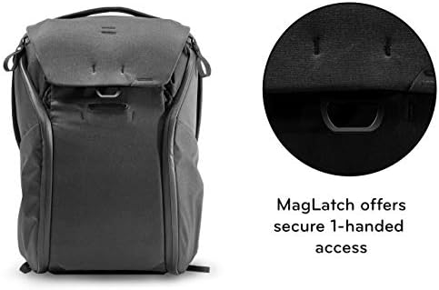 Design de pico todos os dias da Backpack V2 20L preto, bolsa de câmera, mochila de laptop com mangas de comprimido