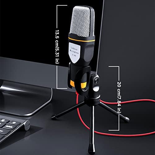 Microfone condensador Plugue de 3,5 mm, reproduza o microfone de gravação com o suporte de microfone anti -deslizamento