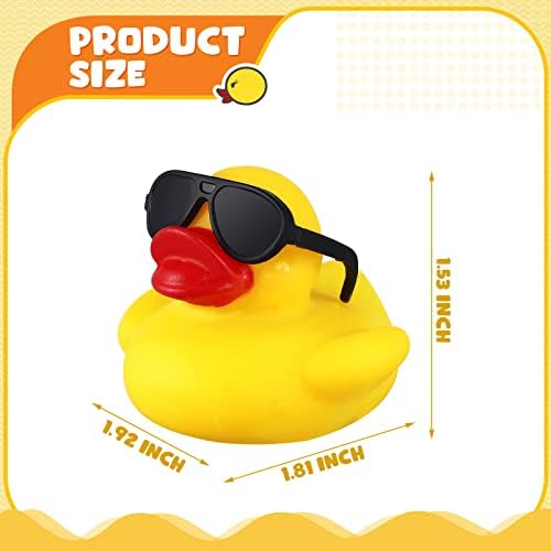 12 peças iluminam patos de borracha Toys de banho pato flutuante amarelo com óculos escuros brinquedos de banho brilho de água