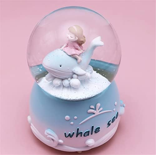 Zhyh Dream Dolphin Crystal Ball Girl Birthday Gift pode girar os ornamentos flutuantes da caixa de neve da caixa de neve