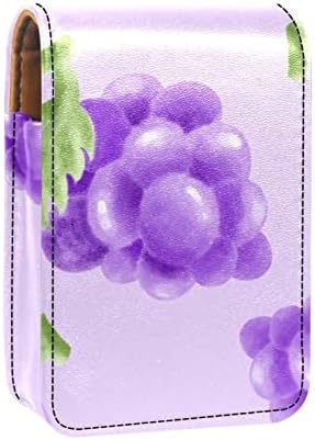 Caixa de batom Oryuekan, bolsa de maquiagem portátil fofa bolsa cosmética, organizador de maquiagem do suporte do batom, uva roxa