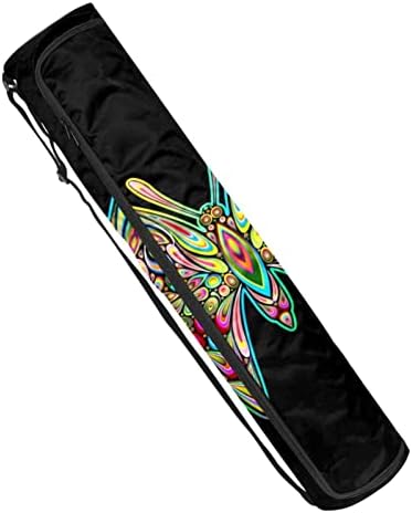Bolsa de transportadora de tapete de ioga preta com borboleta com alça de ombro de ioga bolsa de ginástica bolsa de praia