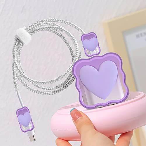 Protetor de cabo fofo para carregador de iPhone com design exclusivo 3d Love Heart Cable Bite Bite USB Linha de dados Phone