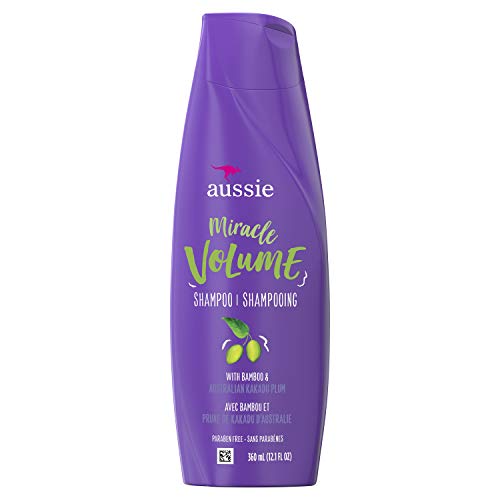Aussie para cabelos finos sem paraben milagre shampoo com ameixa e bambu, 12,1 fl oz