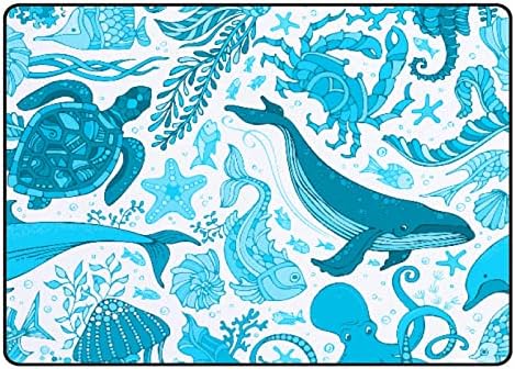 Rastreamento de carpete interno tocação de tapete de baleia azul subaquático mar para sala de estar quarto de piso