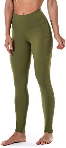 Ritiriko Women's Yoga Pants High Wistide Crop Treinete, correndo com leggings com controle de barriga de bolso lateral