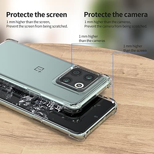 Cresee para o OnePlus 10t 5g Caso Limpar com capa de canto de canto reforçado Slim Fit à prova de choque TPU flexível para OnePlus 10T - Transparente