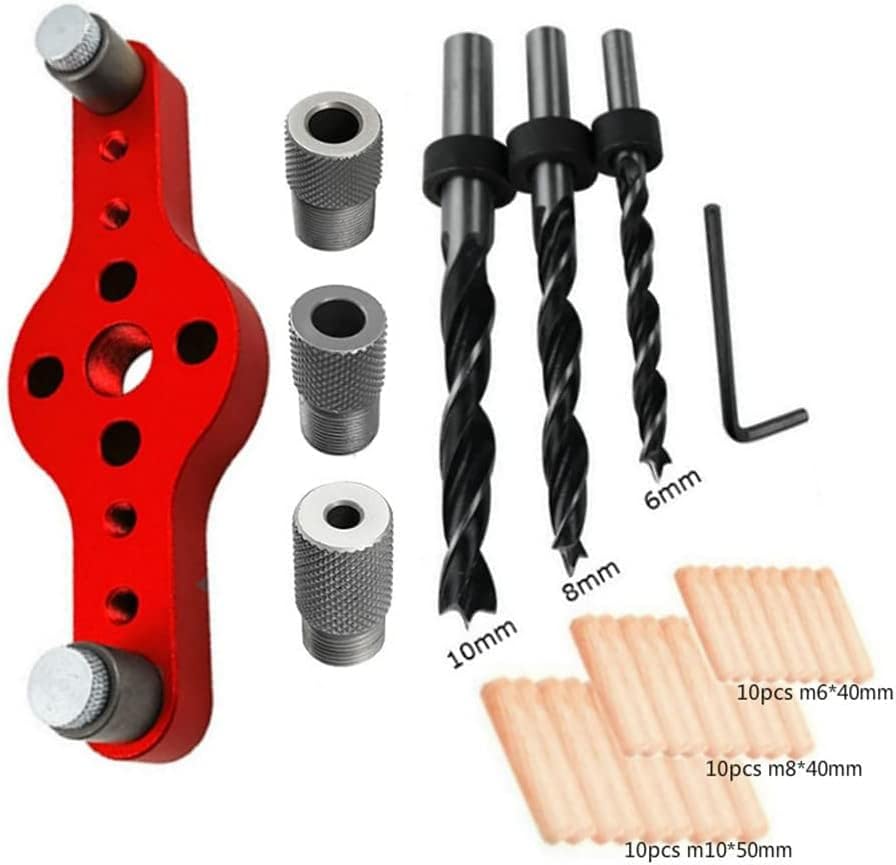 Depila Polche Hole Bolble Hold Drilling Hole Hole Puncher Woodworking Woodworking Kit Kit de perfuração Centering Wood Centering Kit Drilling Drilling