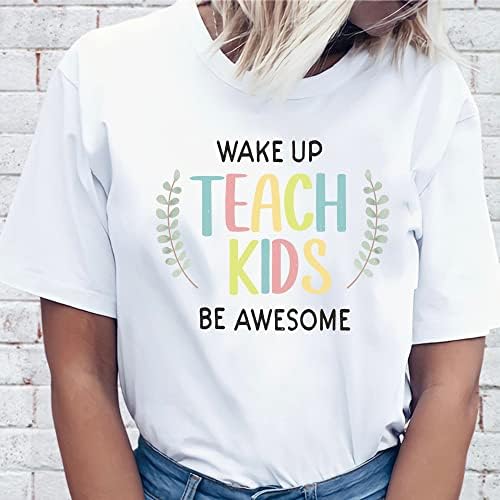 Wake Up Teach Kids Be Awesome Elementary Professor Camisa Preschool PROFESSO DE APREAÇÃO DEENTE NEURODIVERSIDADE TEE