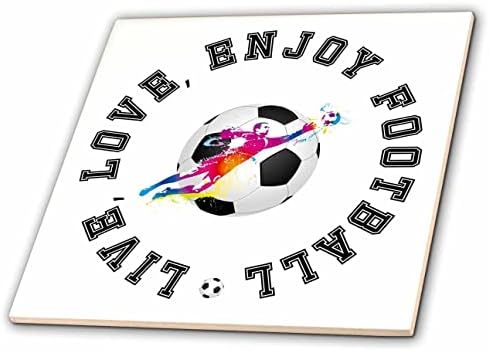 3drose futebol - futebol - ao vivo, amor, desfrute de futebol. Presente de fã de futebol - azulejos