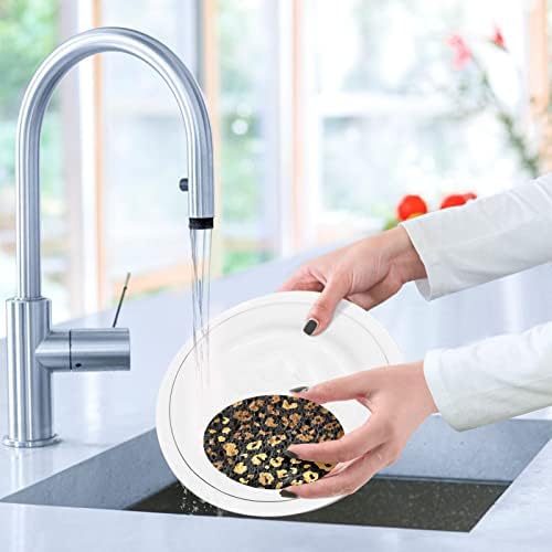 Kigai 3 PCs Limpeza Esponja Esponjas Odor Ponto de limpeza de cozinha grátis para lavar pratos esponja de polpa de madeira - Padrão de leopardo de bronze da moda