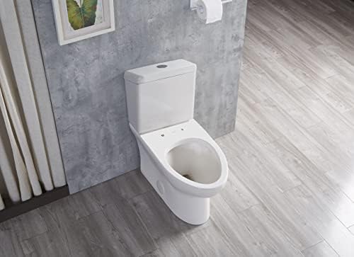Ellai 1 / 1.6 GPF Dual Flush Banheiro, vaso sanitário de duas peças com assento alongado, banheiros para banheiros altura de conforto