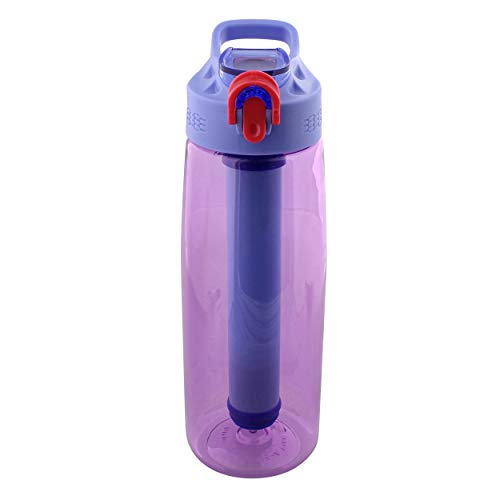 Garrafa de filtro de água SDS - Filtro de água de filtragem rosa Acessório de viagem de viagem para purificador de água de acampamento de bebida segura