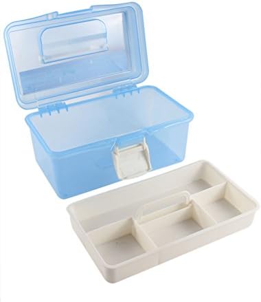 Aexit Clear Blue Tool Os organizadores de plástico retângulo em forma de hardware ferramenta caixa de armazenamento